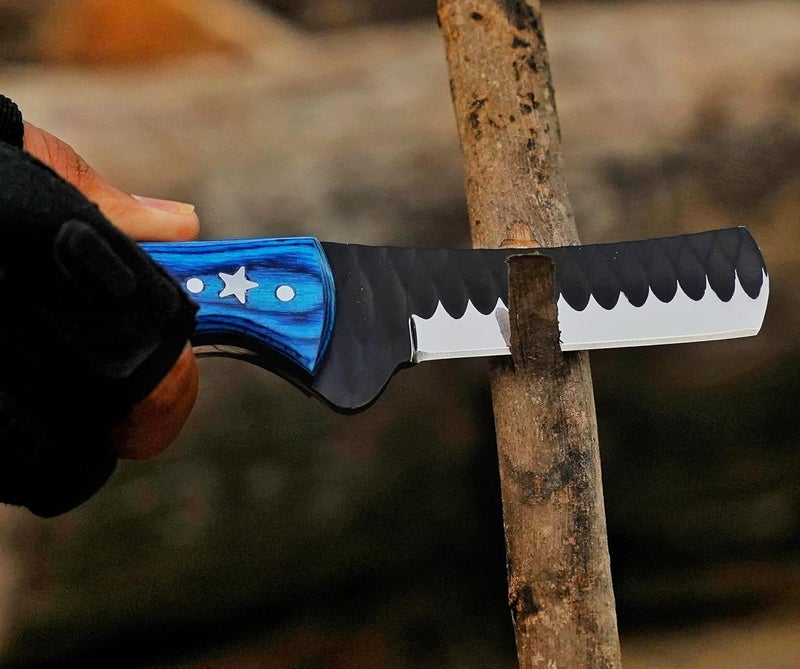BE BREAK EDGE Cow Boy Knife, Hand Forged Steel Bull Cutter Knife with Sheath Best Gift for Girl Friend and Boy Friend. - Image 3